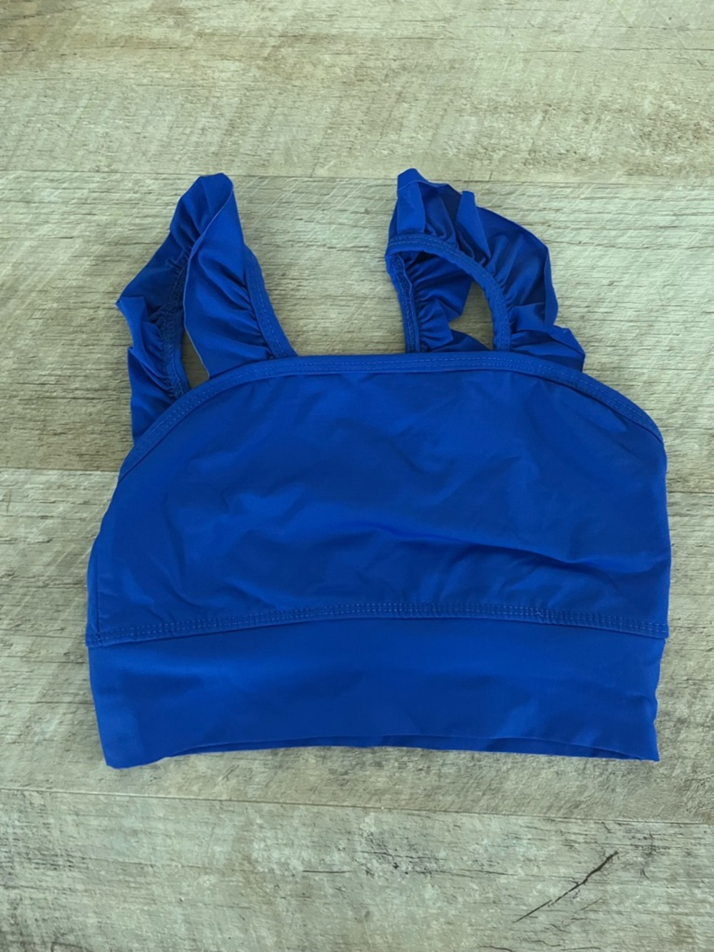 Bundle of 2 Soel Dancewear ruffle crop tops (blue & red)